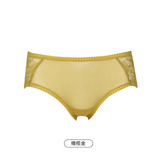 都市丽人薄透丝滑纯色蕾丝+网布低腰平角女士内裤纯色内裤新年本命年红品YP32A3 商品图9