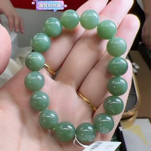 和田玉单圈手串-鸭蛋青圆珠 商品图0