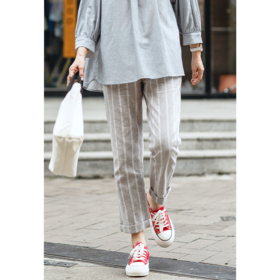 日系文艺风条纹裤