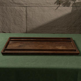 清 红木三屉文房盘