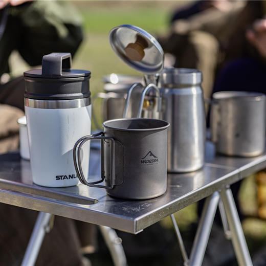 Widesea野营钛杯 纯钛材质带盖户外咖啡杯 轻量易收纳露营餐具 商品图3