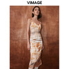 VIMAGE纬漫纪秋季新款扎染印花显瘦高腰性感连衣裙V2007605 商品缩略图2