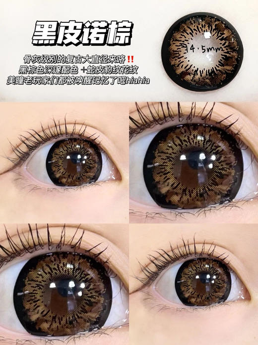 年抛 黑皮诺 黑棕 sheepcon  大直径14.5 着色14.4 ( 同品牌多副更划算 选款色板在详情页) 商品图7