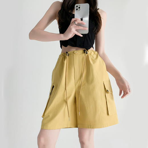 【多色可选！好裤不挑人】纯棉水洗短裤女，夏季新款，宽松直筒工装裤，休闲运动五分中裤。舒适透气，吸汗排湿，防蚊虫叮咬。时尚百搭，展现辣妹风范。 商品图12