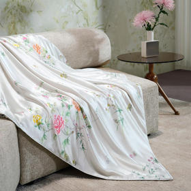 皇锦真丝印花盖毯儿童小方毯-玉堂富贵HJ11712