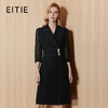EITIE爱特爱气质高级通勤西装领收腰显瘦OL黑色连衣裙秋季新款C2307234 商品缩略图0