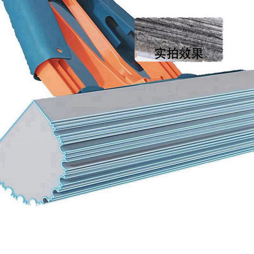 【自营】好司净 对折式胶棉拖把 强力吸水 蓝色 1拖2胶头 商品图3