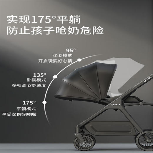 澳颜莱ZOKO婴儿推车可坐可躺双向可收车  DH 商品图4