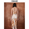 VIMAGE纬漫纪秋季新款扎染印花显瘦高腰性感连衣裙V2007605 商品缩略图4