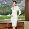 IWY/气质香槟色西装领连衣裙女修身上镜主持礼服裙美容院Q966 商品缩略图2