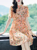 WWM-69398女装夏款69398木耳边小个子真丝印花桑蚕丝连衣裙 商品缩略图1
