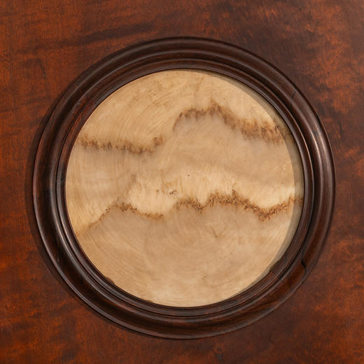 清 红木镶楠木嵌云石天圆地方挂屏（一对） 商品图2