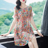 WWM-69218-1新款69218原创设计女装印花真丝连衣裙宽松小个子大码女装 商品缩略图0