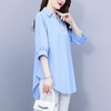 大码女装夏新款，胖mm简约V领显瘦遮肚子纯色上衣宽松雪纺衫潮KQL-E261N2238 商品缩略图5