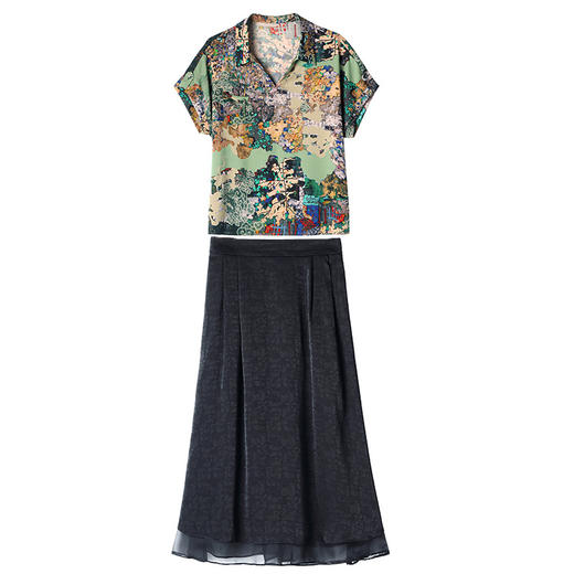 夏季洋气新款，中年妈妈短袖印花阔太太休闲大码套装时尚两件套YMR-8721 商品图4