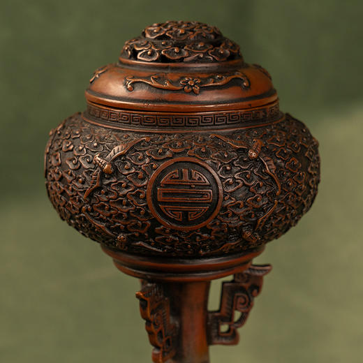 清 铜錾花蝠云纹香薰帽架 商品图2