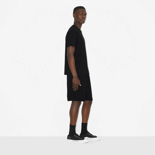 BURBERRY 巴宝莉 男士格纹马术骑士徽标棉质圆领短袖T恤 黑色 8070681 A1189 商品图2