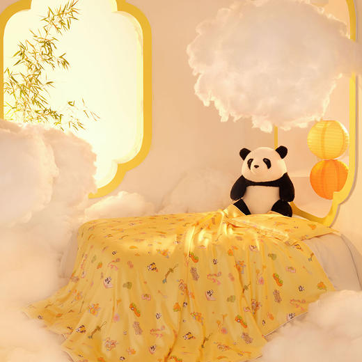 【皇锦】真丝印花婴童蚕丝小被抓周被枕头礼盒套装-福慧宝贝HJ11743 商品图2