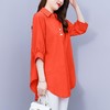 大码女装夏新款，胖mm简约V领显瘦遮肚子纯色上衣宽松雪纺衫潮KQL-E261N2238 商品缩略图7