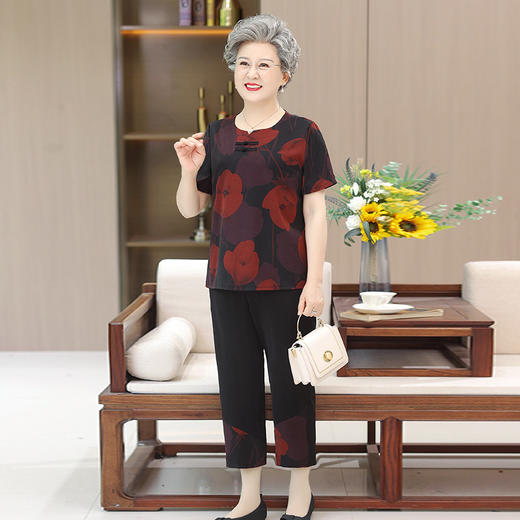 奶奶装老人衣服太太中老年人，女装妈妈宽松两件套TYWF-A687DEK02 商品图4