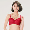 都市丽人自然舒适B杯适穿蕾丝无磁内衣中厚款3/4杯常规文胸无钢圈三排扣新年本命年红品LB3AA6 商品缩略图0