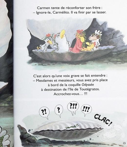 【中商原版】法文版 不一样的卡梅拉卷14 我登上了逍遥岛 LES P TITES POULES SUR L ILE DE TOUTEGRATOS TOME14 商品图6