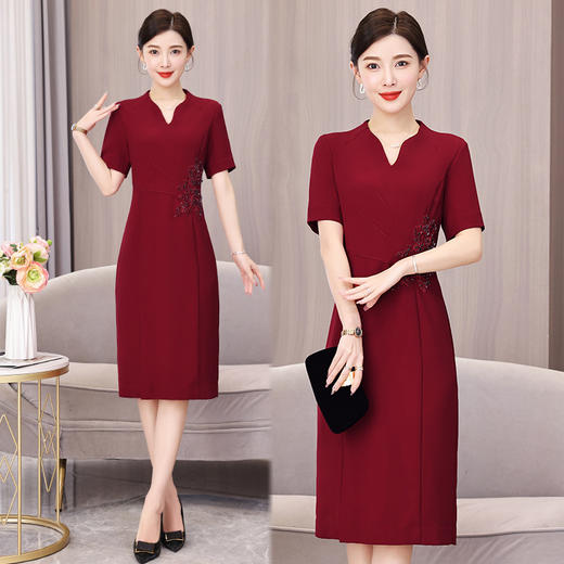 时尚优雅高贵，重工镶钻连衣裙AHM-dmfs2692 商品图1