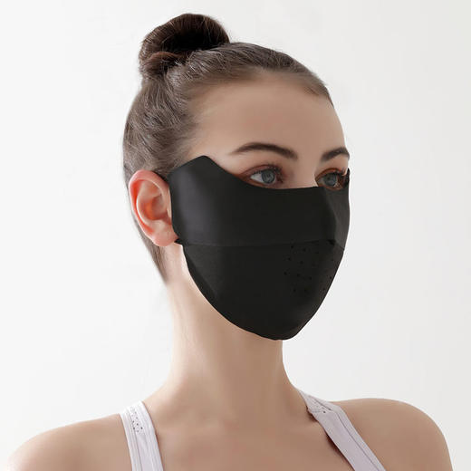 「五色可选！轻薄防晒款」防晒口罩女夏季薄款口罩 立体遮阳全脸冰丝面罩脸罩护眼角配饰 商品图3