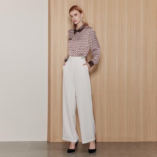 EITIE爱特爱秋季新款修身显瘦百搭印花衬衣上衣7109814 商品图3