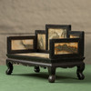 二十世纪 紫檀镶云石三弯腿五屏式罗汉床摆件 商品缩略图1