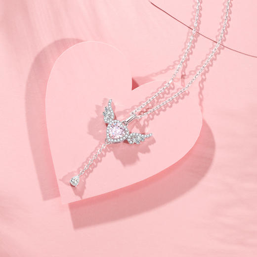 【明星同款】FANCI范琦  天使之心小翅膀项链女银饰轻奢小众生日礼物纪念日送女友 商品图3