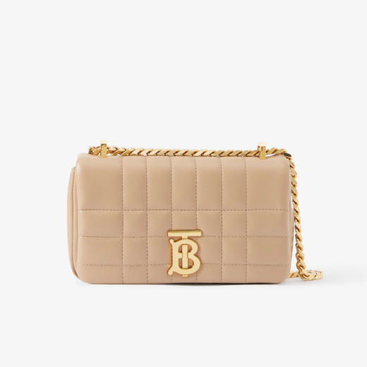 BURBERRY 巴宝莉 女士绗缝皮革TB专属标识迷你 Lola 萝纳包 杏色 8063015 B4741 商品图0