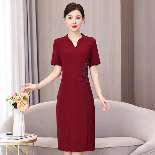 时尚优雅高贵，重工镶钻连衣裙AHM-dmfs2692 商品图3