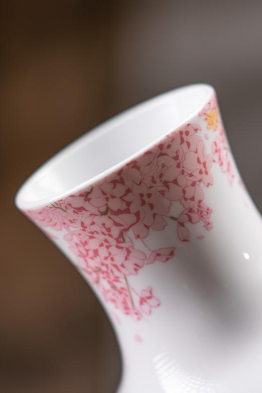 富玉 景德镇粉彩玲珑花瓶 新中式居家摆件樱花玲珑瓶 商品图2