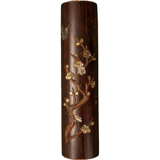 清 竹雕百宝嵌花鸟纹臂搁 商品图5