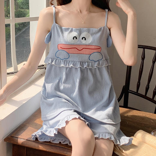 【夏季新款！萌萌卡通胸垫睡衣女款】舒适棉质，清凉吊带设计，性感无袖背心，家居休闲两件套，让你美美哒从头到脚！ 商品图3