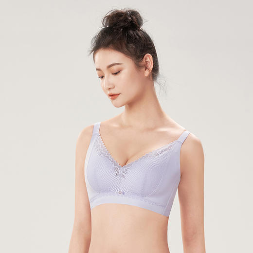 都市丽人完美包容C杯适穿蕾丝无金属内衣薄款3/4杯常规文胸软钢圈四排扣新年本命年红品YB3AA8 商品图1