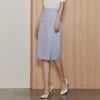 EITIE爱特爱气质高级感小香风蓝色开叉高腰显瘦半身裙秋季新款C06208 商品缩略图1