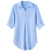 大码女装夏新款，胖mm简约V领显瘦遮肚子纯色上衣宽松雪纺衫潮KQL-E261N2238 商品缩略图4