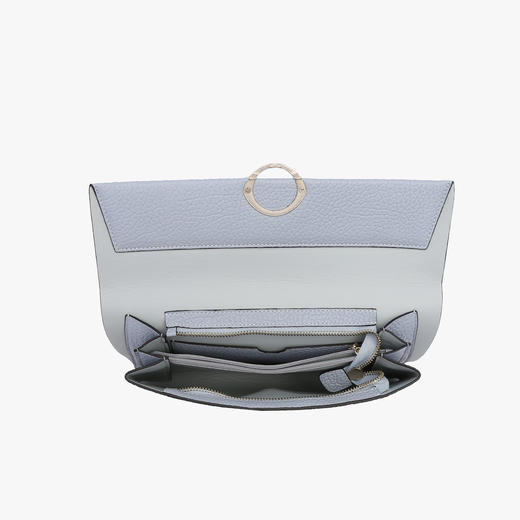 【简约轻奢】浅蓝荔枝纹皮革长款钱包 圆环锁扣设计 多卡位大容量 手拿包/斜挎两用 时尚百搭女包VSA212702 商品图4