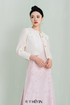 荷言GL芷语白色气质原创外套