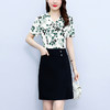 时尚印花气质通勤，拼接显瘦雪纺连衣裙AHM-mlyr9838 商品缩略图1