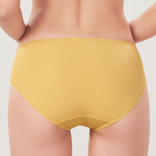 都市丽人薄透丝滑蕾丝+泳布三角女士内裤纯色内裤新年本命年红品LP31M2 商品图2