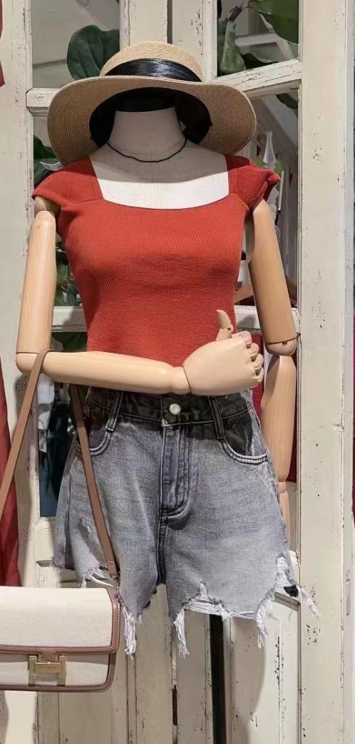 【门店同款】夏季玫瑰-冰丝方领上衣 150912929 商品图0