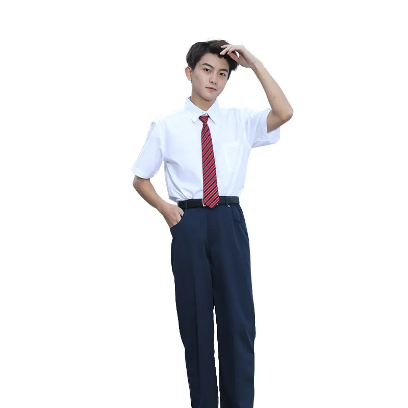 中学生礼服夏季统一校服女连衣裙男衬衫西裤深圳中学礼服
