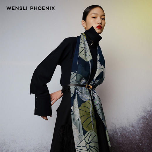 凤凰之家“荷韵”真丝长巾 商品图1