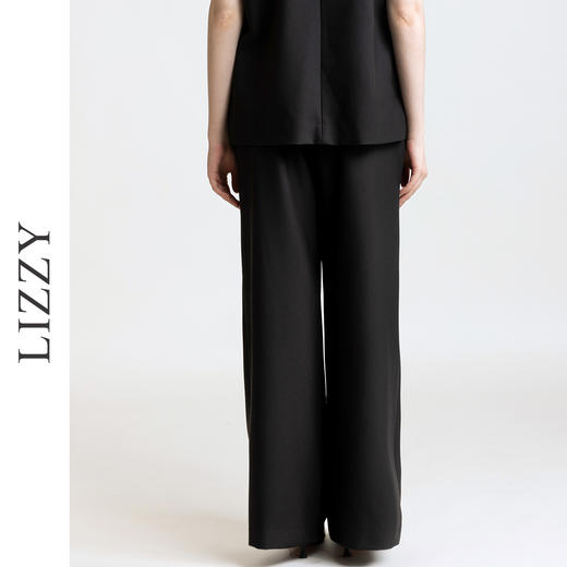 LIZZY 早秋 时尚简约气质知性宽松优雅经典百搭马甲上衣+直筒长裤7851 商品图3