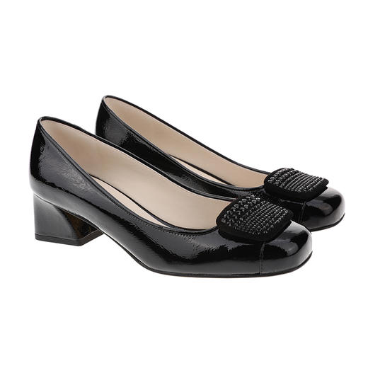 sheme进口牛漆皮搭配方形水晶扣件优雅时尚女士单鞋可定制 商品图5