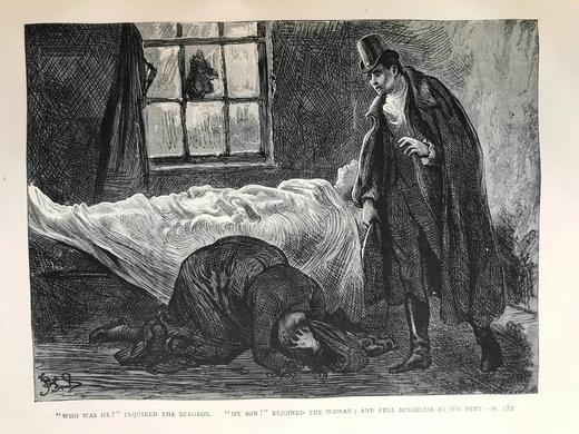 约19世纪后期 狄更斯《博兹札记》 34幅插图 漆布精装16开 商品图7