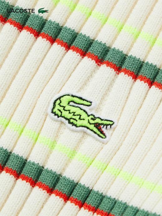 【海南专供价】Lacoste法国鳄鱼女装经典条纹修身短袖针织衫Polo衫AF6242-10 商品图3